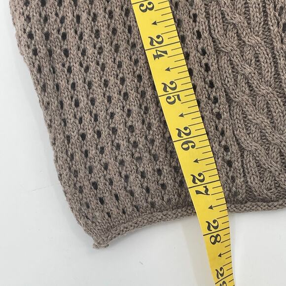 Jeanne Pierre 100% Cotton Women's Open Knit Sweater, Taupe, Sz. M Fishnet - Picture 8 of 10